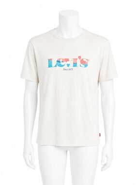Levi’s Since 1873 Retro Vintage Graphic Logo Tee Shirt Men’s M Oatmeal Cream